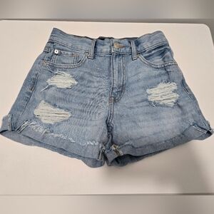 Aeropostale Distressed Denim Mom Short - Size 0
